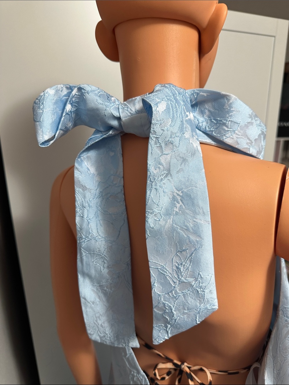 Elegant Light Blue Floral Midi Dress - Picture 9 of 10